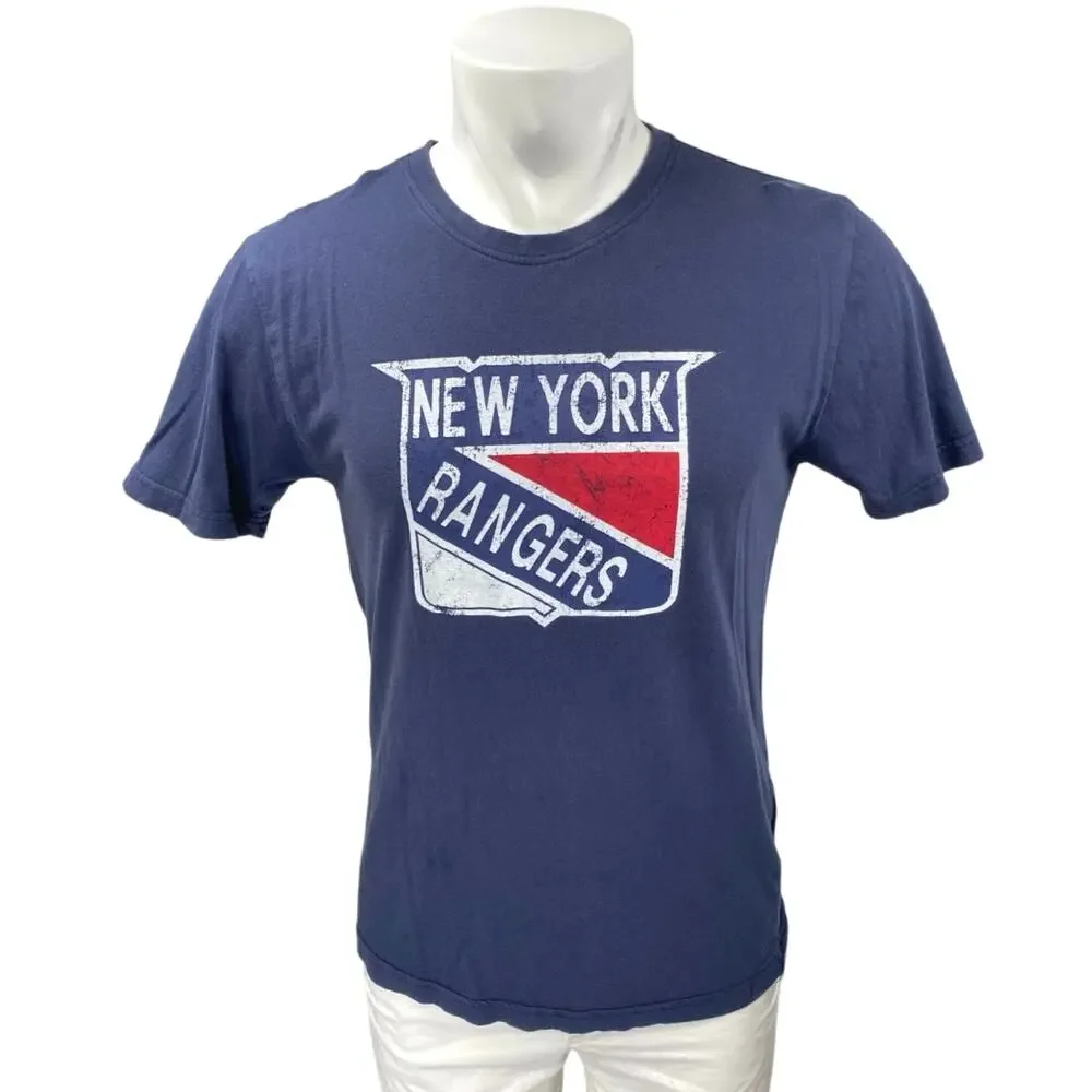 Red Jacket Vintage Hockey Men's Blue New York Rangers T Shirt Tee Top Size S